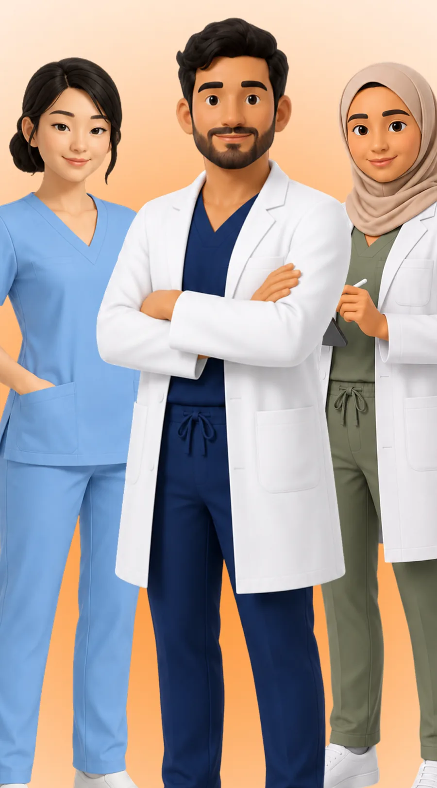 Three healthcare professionals learning Dutch with Medical Dutch